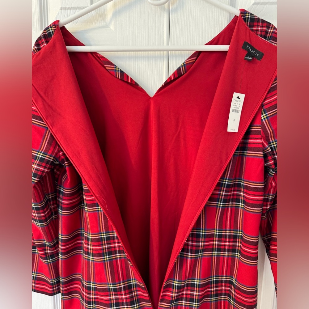 Talbots sz. 8 A-Line Dress with 3/4 Sleeves - Picture 4 of 5